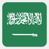 Saudische vlag vierkante sticker (Voorkant)