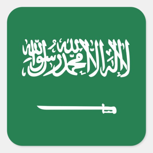 Saudische vlag vierkante sticker (Voorkant)