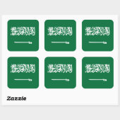 Saudische vlag vierkante sticker (Vel)