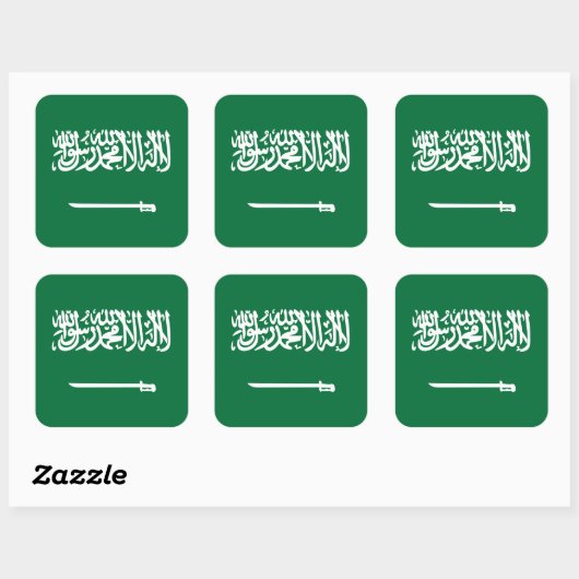 Saudische vlag vierkante sticker (Vel)