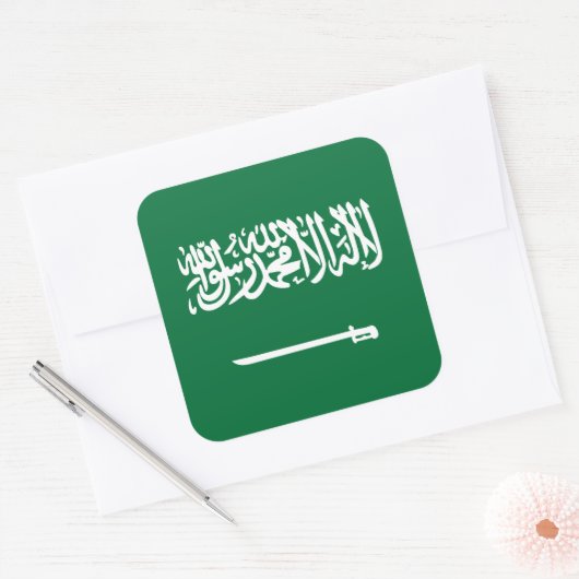 Saudische vlag vierkante sticker (Envelop)
