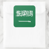Saudische vlag vierkante sticker (Tas)