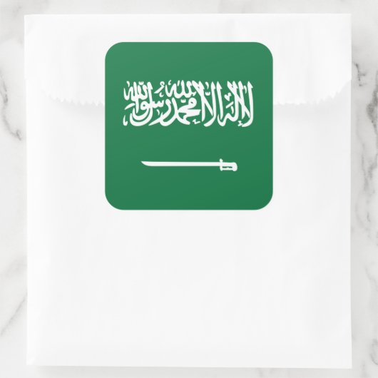 Saudische vlag vierkante sticker (Tas)