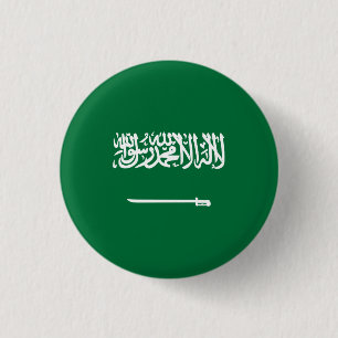 Saudische vlag, vlag van Saoedi-Arabië Ronde Button 3,2 Cm