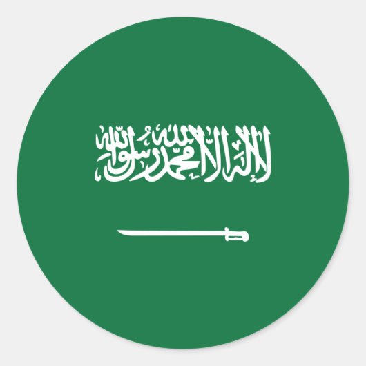 Saudische vlag, vlag van Saoedi-Arabië Ronde Sticker (Voorkant)