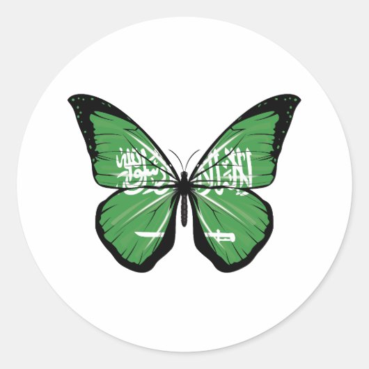 Saudische vlinder ronde sticker (Voorkant)