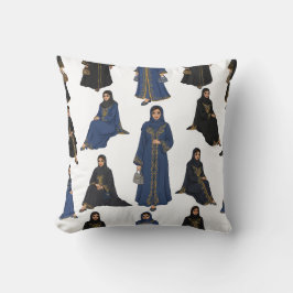 Saudische vrouwen in kleurrijke Abayas patroon Kussen