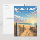 Saugatuck Beach Michigan Reizen Briefkaart (Voorkant / Achterkant)