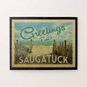 Saugatuck Beach Vintage Travel Legpuzzel (Horizontaal)