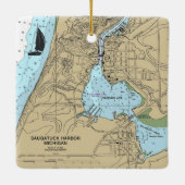 Saugatuck Douglas MI Nautical Chart Keramisch Ornament (Achterkant)