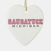 Saugatuck MI - Letters Keramisch Ornament (Rechts)