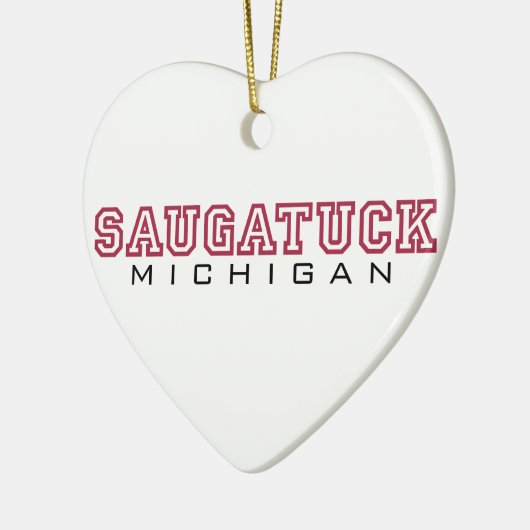 Saugatuck MI - Letters Keramisch Ornament (Links)