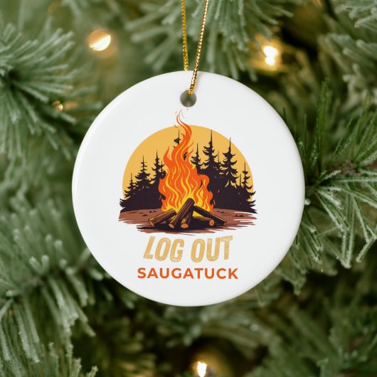Saugatuck Michigan Kampvuur Keramisch Ornament (Boom)