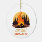 Saugatuck Michigan Kampvuur Keramisch Ornament (Links)