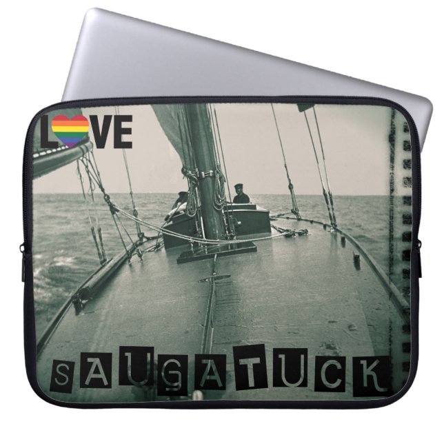 Saugatuck Michigan Sailing Rainbow  1910 Laptop Sleeve (Voorkant)