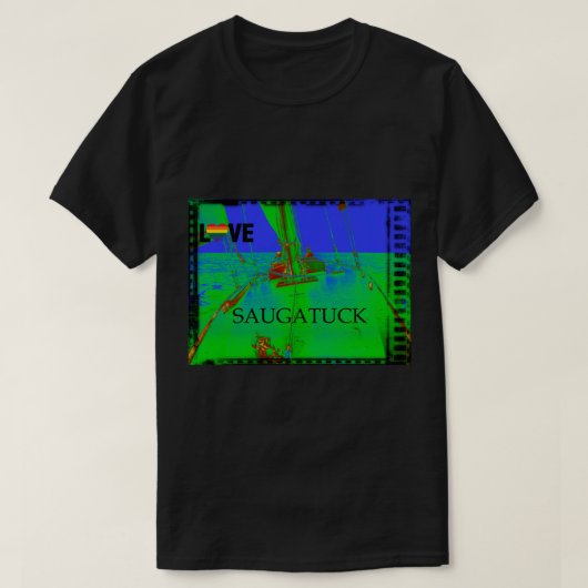 Saugatuck Michigan Sailing Shirt Rainbow (Design voorkant)