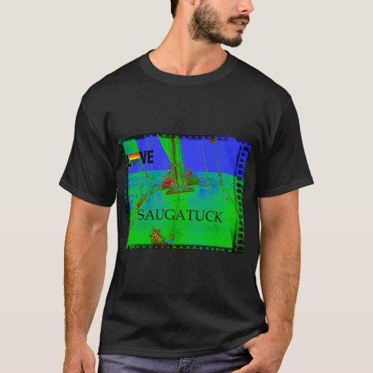 Saugatuck Michigan Sailing Shirt Rainbow  (Voorkant)