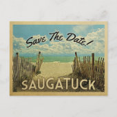 Saugatuck Michigan Save the Date  Nautical Aankondigingskaart (Voorkant)