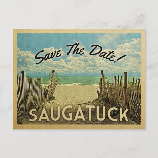 Saugatuck Michigan Save the Date Nautical Aankondigingskaart (Voorkant)