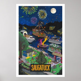 Saugatuck (nacht) groot Poster