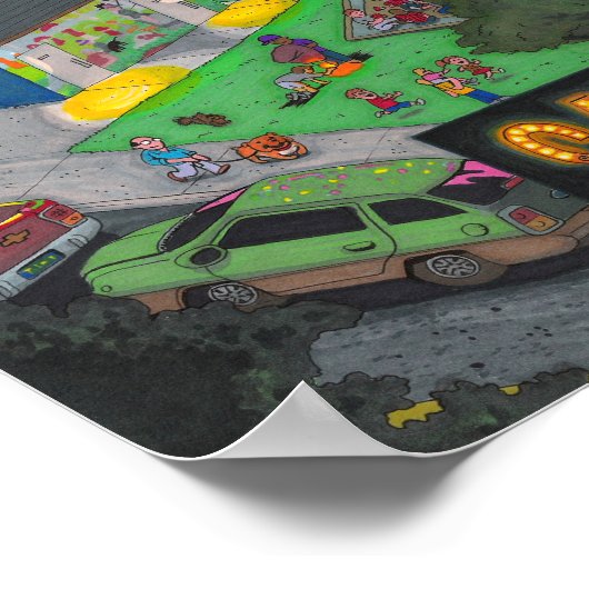 Saugatuck Night Poster (klein, 13 x 19 inch) (Hoek)