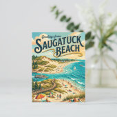 Saugatuck Strand Michigan Briefkaart (Staand voorkant)
