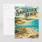 Saugatuck Strand Michigan Briefkaart (Voorkant / Achterkant)