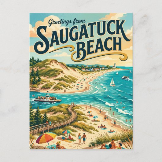 Saugatuck Strand Michigan Briefkaart (Voorkant)