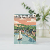 Saugatuck Zeilboot Michigan Reizen Briefkaart (Staand voorkant)