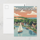 Saugatuck Zeilboot Michigan Reizen Briefkaart (Voorkant / Achterkant)
