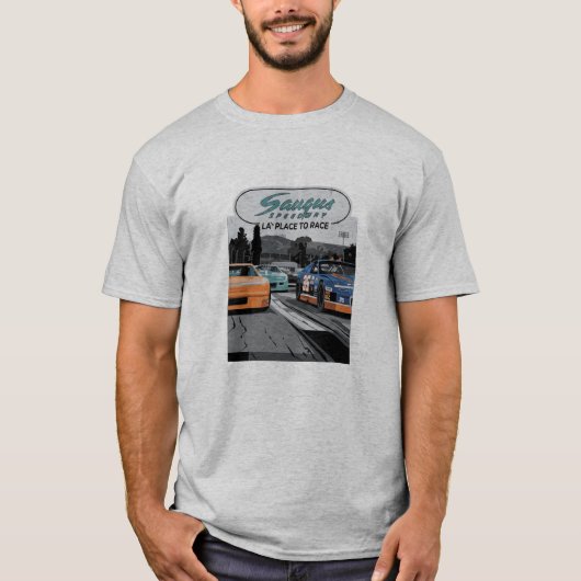 Saugus Speedway oldtimer raceauto T-shirt (Voorkant)