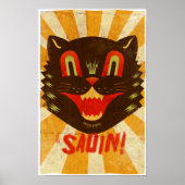 Sauin! Halloween Black Cat Poster (Voorkant)