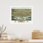 Sauk City, WI Panoramic Map - 1870 Poster (Keuken)