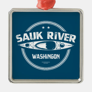 Sauk River Washington Kayaking Metalen Ornament