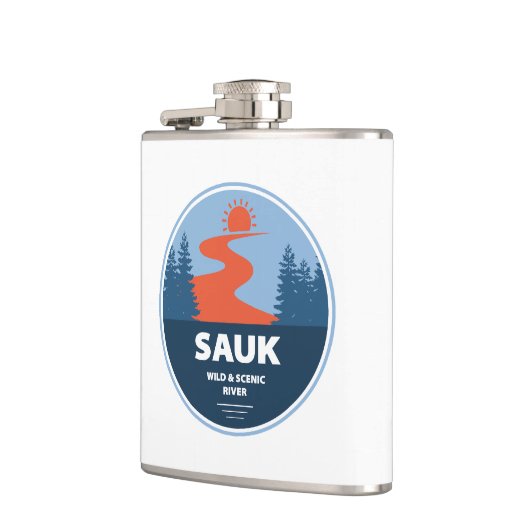 Sauk Wild en Schilderachtig River Washington Heupfles (Links)