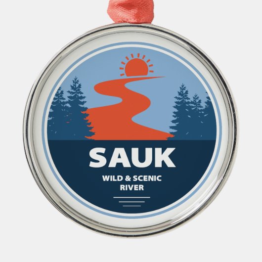 Sauk Wild en Schilderachtig River Washington Metalen Ornament (Voorkant)