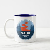 Sauk Wild en Schilderachtig River Washington Tweekleurige Koffiemok (Links)
