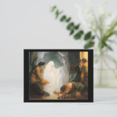 Saul en de getuige van Endor, door Benjamin West Briefkaart (Staand voorkant)