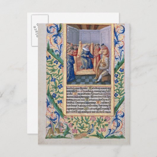 Saul luistert naar David en speelt de harp Briefkaart (Voorkant / Achterkant)