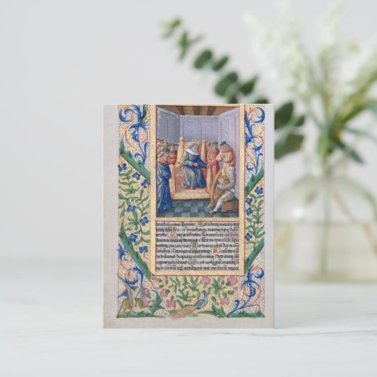 Saul luistert naar David en speelt de harp Briefkaart (Staand voorkant)