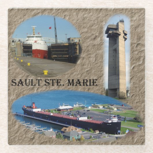 Sault Ste. Marie glass onderzetter (Voorkant)