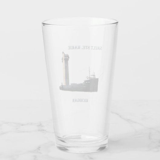 Sault Ste Marie, Michigan glass Glas (Achterkant)