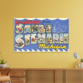 Sault Ste. Marie, Michigan - Grote brief Canvas Afdruk (Insitu (Woonkamer))