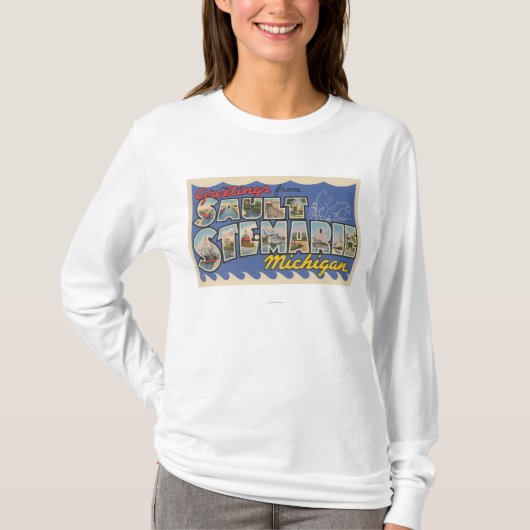 Sault Ste. Marie, Michigan - Grote brief T-shirt (Voorkant)