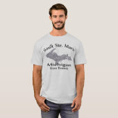Sault Ste Marie Michigan Map Design T-shirt (Voorkant volledig)