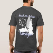 Sault Ste Marie Michigan Snowmobile Beer Charcoal T-shirt (Achterkant)