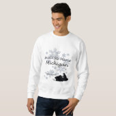 Sault Ste Marie Michigan Snowmobile Snow Trui (Voorkant volledig)