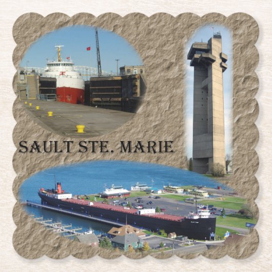 Sault Ste. Marie-paper onderzetter (Voorkant)