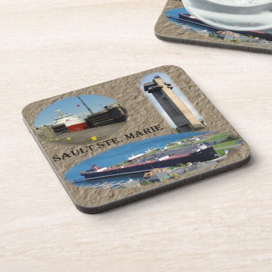 Sault Ste. Marie set van 6 plastic onderzetters (Linkerzijde)