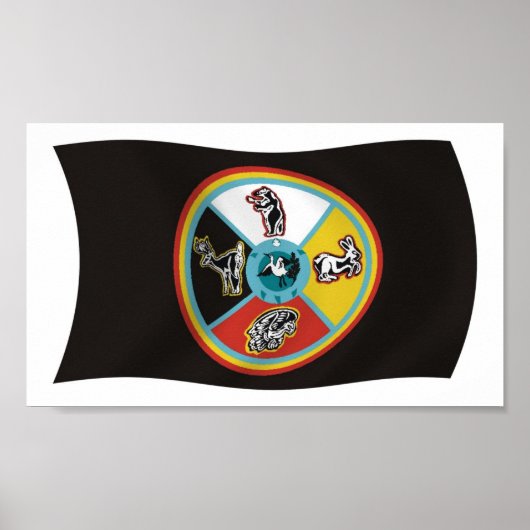 Sault Ste. Marie Stam Vlag Poster Print (Voorkant)
